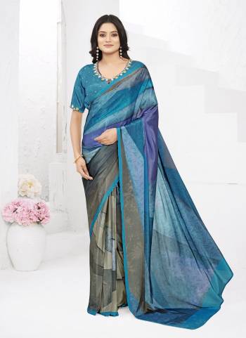 Garb These Party Wear Ready To Wear Saree in Fine Colored.These Saree And Blouse is Fabricated On Crepe Silk.Its Beautified With Designer Digital Printed With Embroidery Work Blouse.