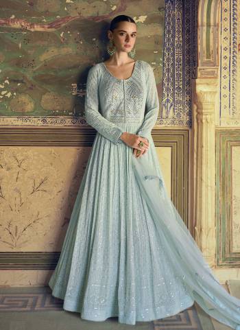 Attractive These Party Wear Anarkali Suit in Fine Colored Pair With Dupatta.These Top Are Georgette And Dupatta Are Georgette And Pair With Santoon Inner.Its Beautified With Heavy Designer Chikankari Embroidery Work.