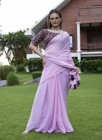 Looking These Party Wear Saree in Fine Colored Pair With Blouse.These Saree Are Georgette and Blouse Are Fabricated On Art Silk.Its Beautified With  Solid  With Embroidery Work Blouse.