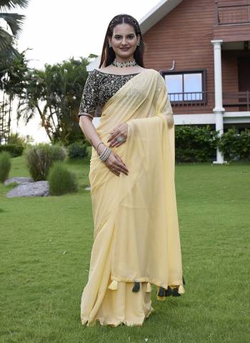Looking These Party Wear Saree in Fine Colored Pair With Blouse.These Saree Are Georgette and Blouse Are Fabricated On Art Silk.Its Beautified With  Solid  With Embroidery Work Blouse.