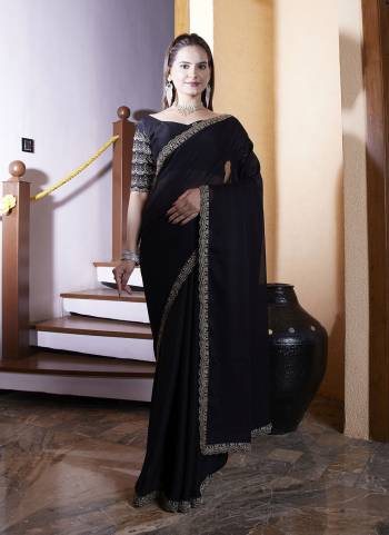 Garb These Party Wear Saree in Fine Colored Pair With Blouse.These Saree Are Chiffon and Blouse Are Fabricated On Chiffon.Its Beautified With Bits Lace Border With Hand Work Blouse Designer.