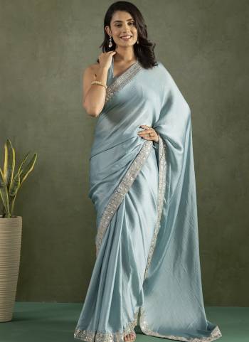 Grab These Party Wear Ready To Wear Saree in Fine Colored Pair With Blouse.These Saree and Blouse Are Fabricated On Chiffon.Its Beautified With Solid With Lace Border Designer.