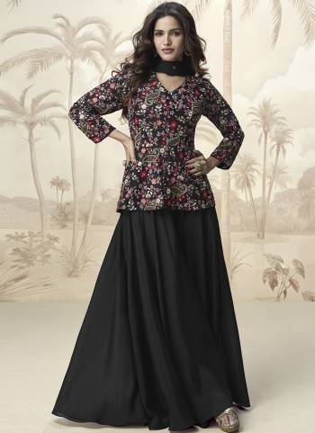 Garb These Party Wear Free Size Stitched Plazzo Suit in Fine Colored Pair With Dupatta.These Top And Bottom Are Chinon And Dupatta Are Chinon And Pair With Crepe Inner.Its Beautified With Heavy Designer Embroidery Work.