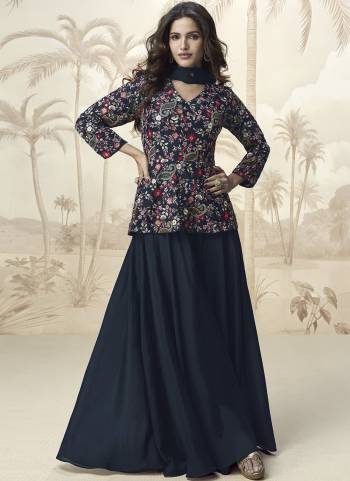 Garb These Party Wear Free Size Stitched Plazzo Suit in Fine Colored Pair With Dupatta.These Top And Bottom Are Chinon And Dupatta Are Chinon And Pair With Crepe Inner.Its Beautified With Heavy Designer Embroidery Work.