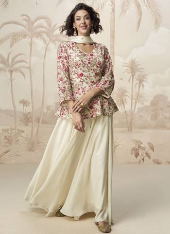 Garb These Party Wear Free Size Stitched Plazzo Suit in Fine Colored Pair With Dupatta.These Top And Bottom Are Chinon And Dupatta Are Chinon And Pair With Crepe Inner.Its Beautified With Heavy Designer Embroidery Work.