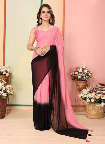Attractive These Party Wear Ready To Wear Saree in Fine Colored.These Saree Are Georgette And Blouse is Art Silk Fabricated.Its Beautified With Designer Pedding Two Color Printed.