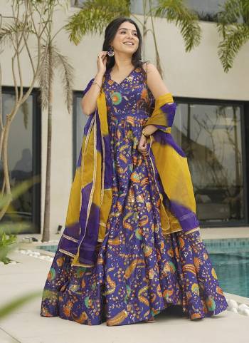 Attrective Looking These Beautiful Looking Readymade Long Gown With Dupatta.These Gown Are Silk is Fabricated And Tebby Silk Dupatta.Its Beautified With Designer Digital Printed.
