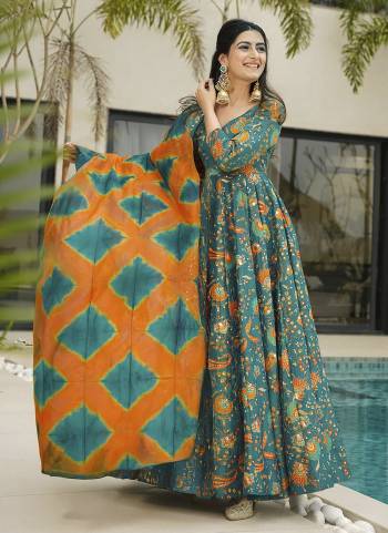 Attrective Looking These Beautiful Looking Readymade Long Gown With Dupatta.These Gown Are Silk is Fabricated And Tebby Silk Dupatta.Its Beautified With Designer Digital Printed.
