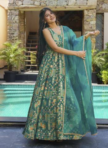 Attrective Looking These Beautiful Looking Readymade Long Gown With Dupatta.These Gown Are Silk is Fabricated And Tebby Silk Dupatta.Its Beautified With Designer Digital Printed.