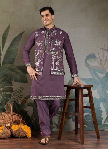 Attrective These Party Wear Readymade Kurta Payjama With Jacket Pair in Fine Colored.These Kurta Payjama And Jacket Are Viscose Silk Fabricated on Pair.Its Beautified With Designer Multy Thread,Sequance Embroidery Work.