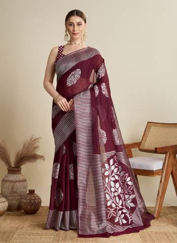 Garb This Party Wear Saree Paired With Blouse.This Saree And Blouse Are Soft Silk Fabric With Wevon Lining,Butti Designer. Buy This Pretty Saree Now.