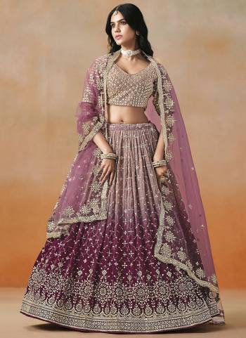 For A Designer Look,Grab These Party Wear Lehenga Choli in Fine Colored.These Lehenga And Blouse Are Fabricated On Georgette Pair With Dupatta Are Soft Net.Its Beautified With Pedding Color,Designer Jari,Sequance Embroidery Work.