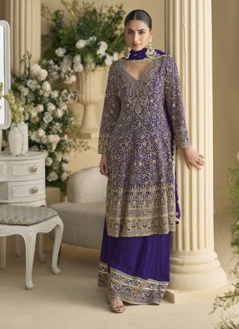 Attractive These Party Wear Free Size Stitched Plazzo Suit in Fine Colored Pair With Dupatta.These Top And Bottom Are Georgette And Dupatta Are Georgette And Pair With Santoon Inner.Its Beautified With Heavy Designer Embroidery Work.