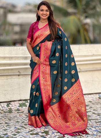 Looking These Party Wear Saree in Fine Colored.These Saree And Blouse is Fabricated On Soft Silk.Its Beautified With Weaving Meenakeri Designer.