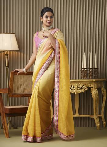 Garb These Fancy Party Wear Saree in Fine Colored.These Saree Are Chiffon And Blouse is Fabricated On Art Silk Pair.Its Beautified With Fancy Gotta Patti Embroidery Work Disigner Saree.