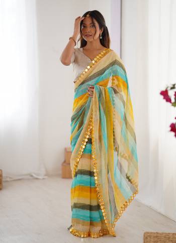 Attractive These Party Wear Saree in Fine Colored.These Saree Are Chiffon And Blouse is Jari Brocade Fabricated.Its Beautified With Designer Lariya Printed With Mirror Cut Work.