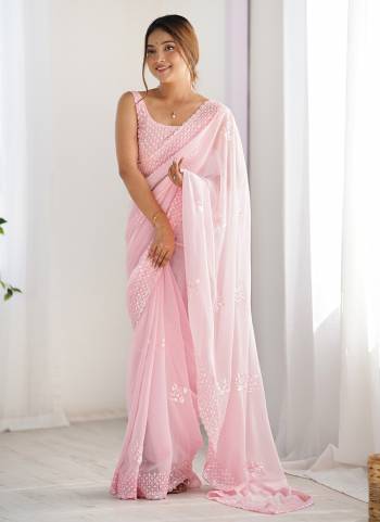 Attractive Looking These Party Wear Saree in Fine Colored.These Saree Are Georgette And Blouse is Georgette Fabricated.Its Beautified With Designer Thread,Sequance Embroidery Work.