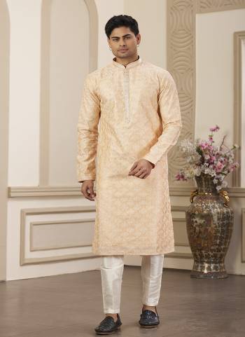 Looking These Party Wear Mans Wear Kutra Payjama wearing this fashionable. Tailored Kurta Are Art Silk And Payjama Art Silk finest Fabriced With Designer Embroidery Work and fashioned with a banded collar for a dash of style.