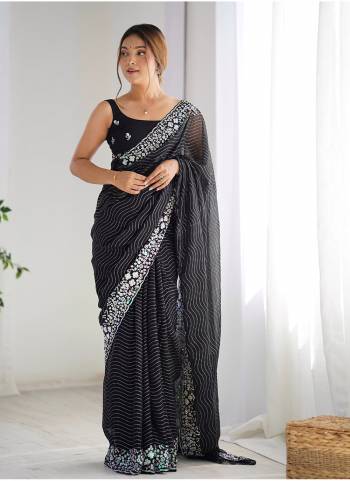 Garb These Party Wear Saree in Fine Colored.These Saree Are Georgette And Blouse is Georgette Fabricated.Its Beautified With Designer Sequance Embroidery Work.