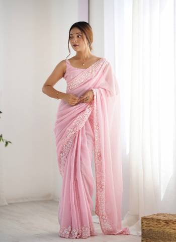 Garb These Party Wear Saree in Fine Colored.These Saree Are Georgette And Blouse is Georgette Fabricated.Its Beautified With Designer Sequance Embroidery Work.