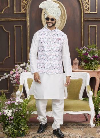 Looking These Party Wear Mans Wear Top Bottom With Jacket wearing this fashionable. Tailored Top Bottom Are Art Silk And Jacket On Faux Satin Fabriced With Solid With Designer Digital Printed, Embroidery Work.