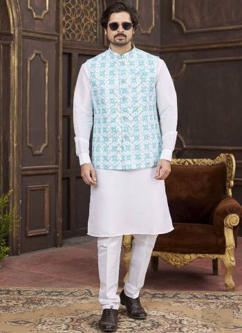 Looking These Party Wear Mans Wear Top Bottom With Jacket wearing this fashionable. Tailored Top Bottom Are Art Silk And Jacket On Faux Satin Fabriced With Solid With Designer Digital Printed, Embroidery Work.