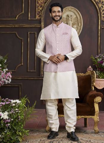 Looking These Party Wear Mans Wear Top Bottom With Jacket wearing this fashionable. Tailored Top Bottom Are Art Silk And Jacket On Faux Satin Fabriced With Solid With Designer Digital Printed, Embroidery Work.