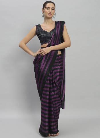 Attractive These Party Wear Ready To Wear Saree in Fine Colored.These Saree Are Satin And Blouse is Satin Fabricated.Its Beautified With Designer Striped Printed.