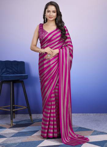 Attractive These Party Wear Ready To Wear Saree in Fine Colored.These Saree Are Satin And Blouse is Satin Fabricated.Its Beautified With Designer Striped Printed.