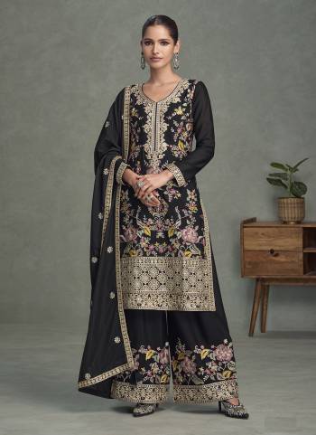 Attractive These Party Wear Free Size Stitched Plazzo Suit in Fine Colored Pair With Dupatta.These Top And Bottom Are Chinon And Dupatta Are Chinon And Pair With Santoon Inner.Its Beautified With Heavy Designer Embroidery Work.