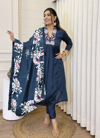 Attractive These Suit in Fine Colored Pair With Bottom And Dupatta.These Top And Bottom Are Fabricated On Chinon Pair With Chinon Dupatta.Its Beautified With Designer Embroidery Work.