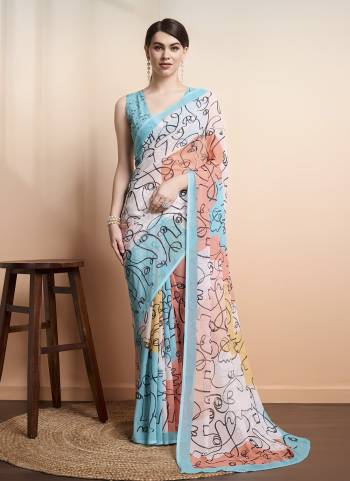 Attrective These Party Wear Saree in Fine Colored.These Saree And Blouse is Fabricated On Georgette.Its Beautified With Designer Printed.