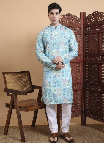 For A festive And Party Wear,Looking These Readymade Kurta With Payjama in Fine Colored.These Kurta is Fabricated On Cotton And Art Silk Payjama With Designer Printed With Chikankari Embroidery Work.Buy Now.