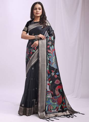 Garb These Fastive Wear Saree in Fine Colored.These Saree And Blouse is Fabricated On Linen Cotton.Its Beautified With Weavon Jacquard Designer.