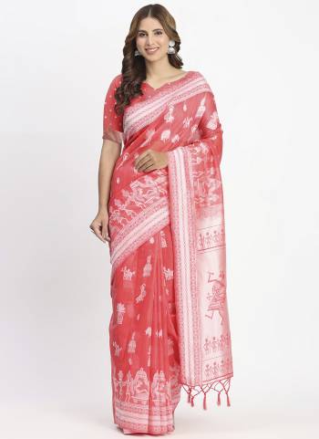 Looking These Fastive And Party Wear Saree in Fine Colored.These Saree And Blouse is Fabricated On Linen Cotton.Its Beautified With Weavon Thread Designer.