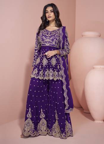 Attractive These Party Wear Free Size Stitched Sharara Suit in Fine Colored Pair With Dupatta.These Top And Bottom Are Georgette And Dupatta Are Georgette And Pair With Santoon Inner.Its Beautified With Heavy Designer Embroidery Work.