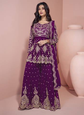 Attractive These Party Wear Free Size Stitched Sharara Suit in Fine Colored Pair With Dupatta.These Top And Bottom Are Georgette And Dupatta Are Georgette And Pair With Santoon Inner.Its Beautified With Heavy Designer Embroidery Work.