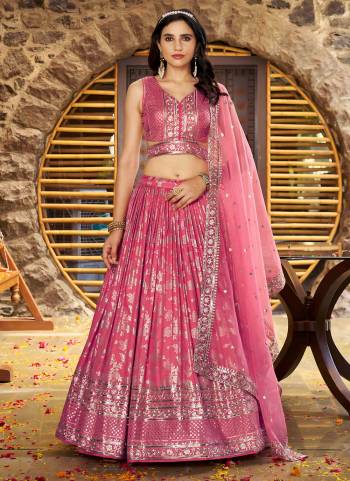 For A Designer Look,Grab These Lehenga Choli in Fine Colored.These Lehenga And Blouse Are Fabricated On Dola Silk Pair With Dupatta Are Organza.Its Beautified With Wevon Jacquard Designer,Jari, Sequance Embroidery Work.
