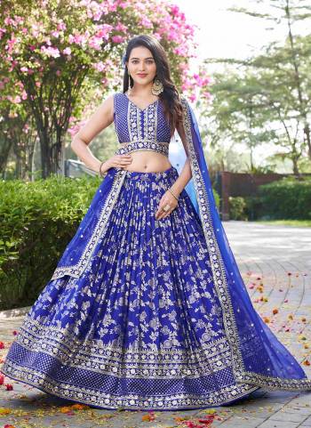For A Designer Look,Grab These Lehenga Choli in Fine Colored.These Lehenga And Blouse Are Fabricated On Dola Silk Pair With Dupatta Are Organza.Its Beautified With Wevon Jacquard Designer,Jari, Sequance Embroidery Work.