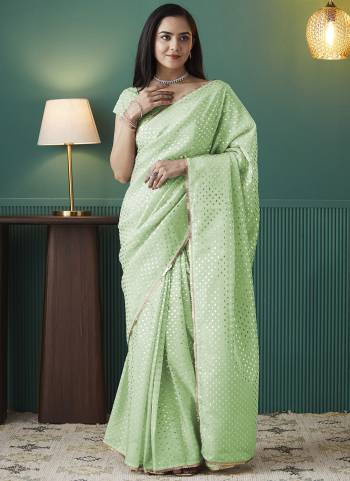 Attractive These Party Wear Ready To Wear Saree in Fine Colored.These Saree Are Organza And Blouse is Organza Fabricated.Its Beautified With Designer Foil Printed With Lace Border.