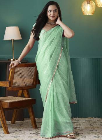 Attractive These Party Wear Ready To Wear Saree in Fine Colored.These Saree Are Organza And Blouse is Organza Fabricated.Its Beautified With Designer Foil Printed With Lace Border.
