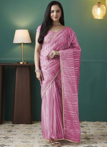 Attractive These Party Wear Ready To Wear Saree in Fine Colored.These Saree Are Organza And Blouse is Organza Fabricated.Its Beautified With Wevon Lining Designer With Lace Border.