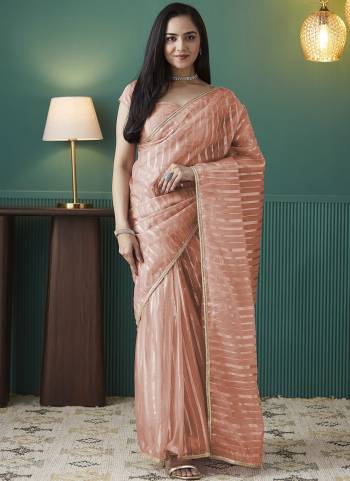 Attractive These Party Wear Ready To Wear Saree in Fine Colored.These Saree Are Organza And Blouse is Organza Fabricated.Its Beautified With Wevon Lining Designer With Lace Border.