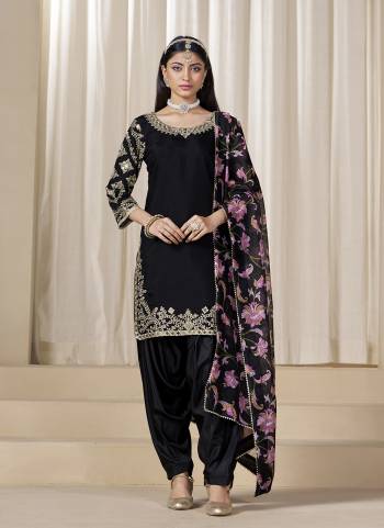 Looking These Beautiful Party Wear Fine Color Salwar Suits.These Top Are Roman Silk And Dupatta Are Chanderi Silk And Bottom Santoon Fabricated.Its Beautified With Designer Embroidery Work With Printed Dupatta.