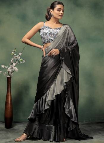 Looking These Party Wear Ready To Wear Saree in Fine Colored.These Saree Are Satin And Blouse is Satin Fabricated.Its Beautified With Pedding Color Hand Designer With Printed Blouse.