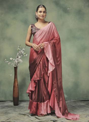 Looking These Party Wear Ready To Wear Saree in Fine Colored.These Saree Are Satin And Blouse is Satin Fabricated.Its Beautified With Pedding Color Hand Designer With Printed Blouse.