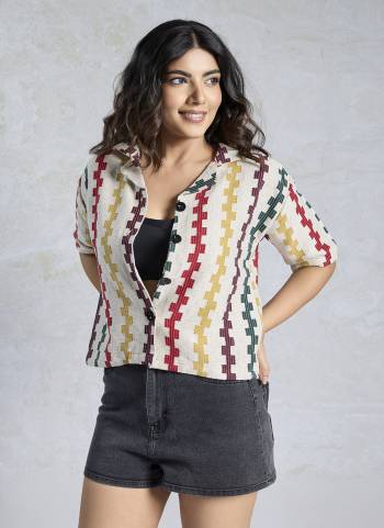 Garb These Beautiful Looking Readymade Crocks Shirt.These Shirt is Fabricated On Knited.Its Beautified With Wevon Designer.