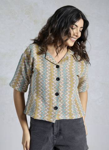Garb These Beautiful Looking Readymade Crocks Shirt.These Shirt is Fabricated On Knited.Its Beautified With Wevon Designer.