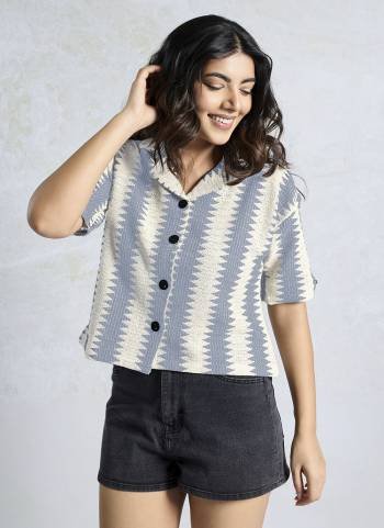 Garb These Beautiful Looking Readymade Crocks Shirt.These Shirt is Fabricated On Knited.Its Beautified With Wevon Designer.