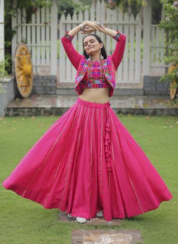 Looking These Beautiful Looking Navratri Wear Free Size Stitched Lahenga With Koti Style Choli.These Lahenga Are Roman Silk And Blouse is Fabricated On Ramon Silk.Its Beautified With Designer Kutchi Gamthi Embroidery Work.